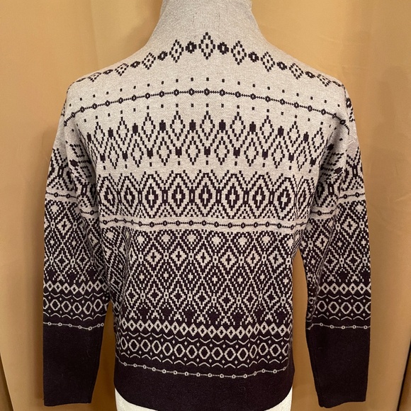 NEW! Joie Fair Isle Grey/Black Funnel, Mock Neck Pull Sweater Size XS - Picture 10 of 11